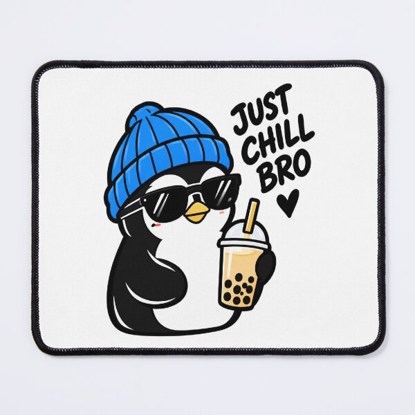 Item preview, Just Chill Bro – Cool Penguin with Bubble Tea designed and sold by 9ns-spo.