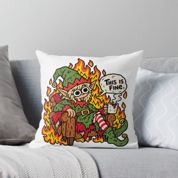 Item preview, This Is Fine Elf Christmas Meme designed and sold by MonkiFlipp.