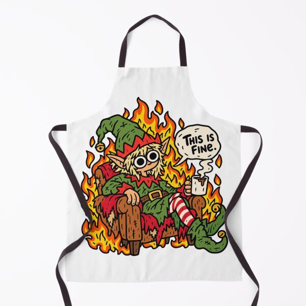 Item preview, This Is Fine Elf Christmas Meme designed and sold by MonkiFlipp.