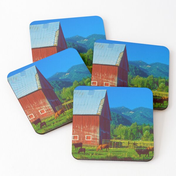 Item preview, Rural Red Barn and Grazing Cows designed and sold by jklune.