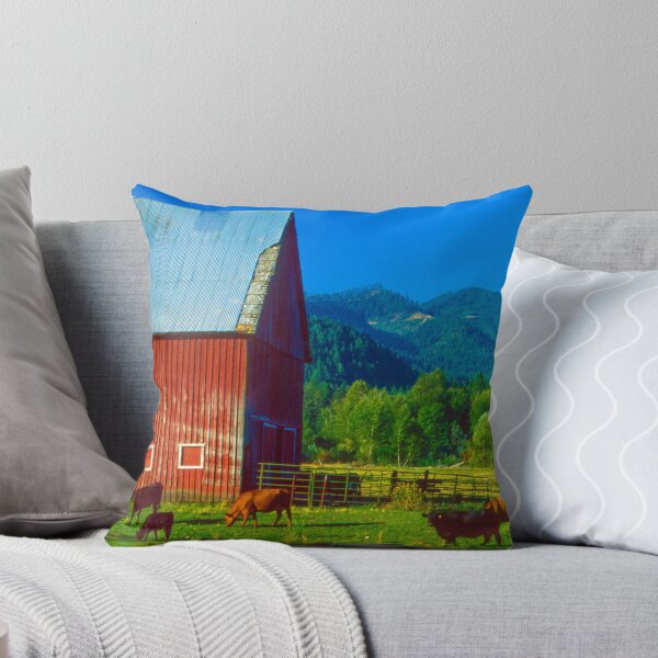 Item preview, Rural Red Barn and Grazing Cows designed and sold by jklune.