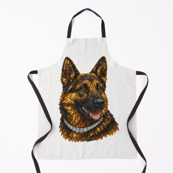 Item preview, German Shepherd Gemstone Mosaic Portrait designed and sold by DigitalGemArt.