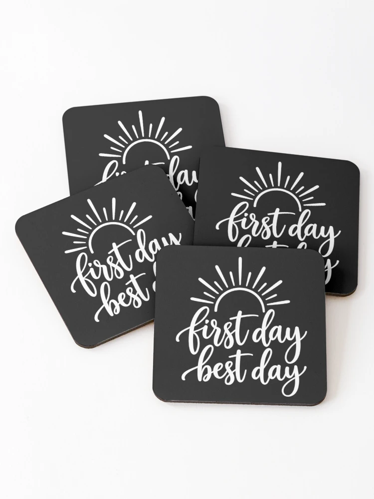 Thumbnail 1 of 5, Coasters (Set of 4), First Day Hand Lettering designed and sold by ROUX-ART.