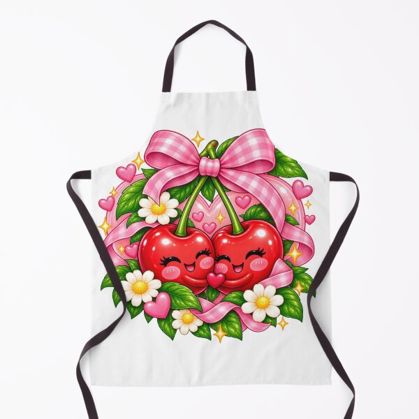 Item preview, Cute Kawaii Cherries Hugging with Pink Bow designed and sold by TinyWeird.
