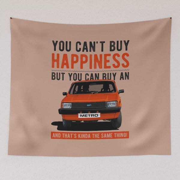 Item preview, Austin Metro Classic British Car 'You Can't Buy Happiness' designed and sold by knappidesign.