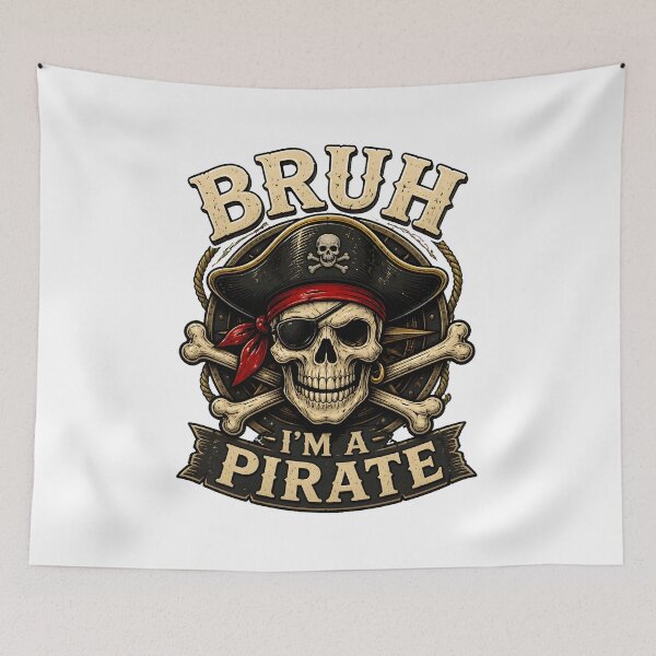 Item preview, Bruh I'm a Pirate Skull Vintage designed and sold by empiric-designs.