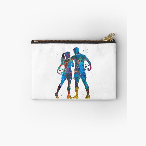Item preview, Male and Female Soccer Players Watercolor Art designed and sold by Liededrom..