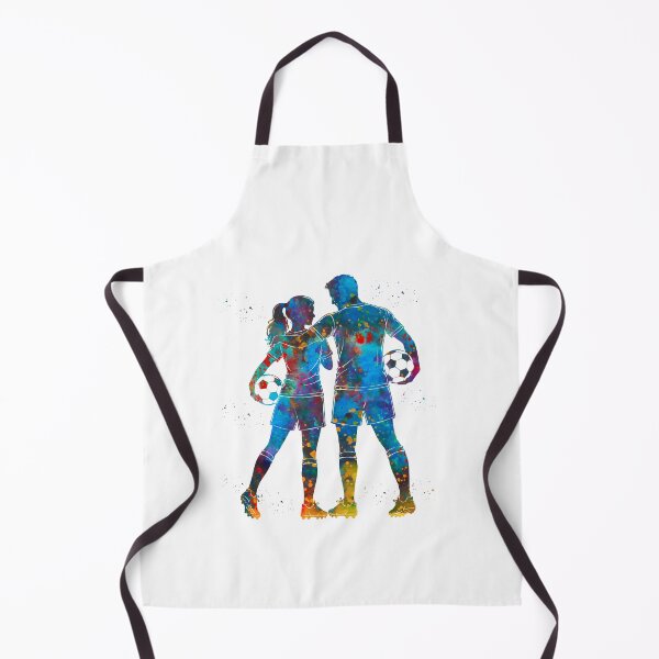 Item preview, Male and Female Soccer Players Watercolor Art designed and sold by Liededrom..