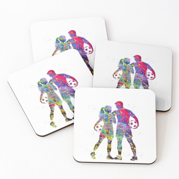 Item preview, Male and Female Soccer Players Watercolor Art designed and sold by Liededrom..