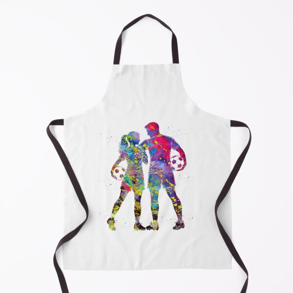 Item preview, Male and Female Soccer Players Watercolor Art designed and sold by Liededrom..
