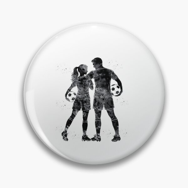 Item preview, Male and Female Soccer Players Watercolor Art designed and sold by Liededrom..