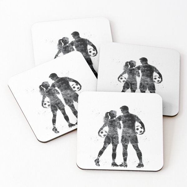 Item preview, Male and Female Soccer Players Watercolor Art designed and sold by Liededrom..