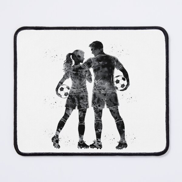 Item preview, Male and Female Soccer Players Watercolor Art designed and sold by Liededrom..