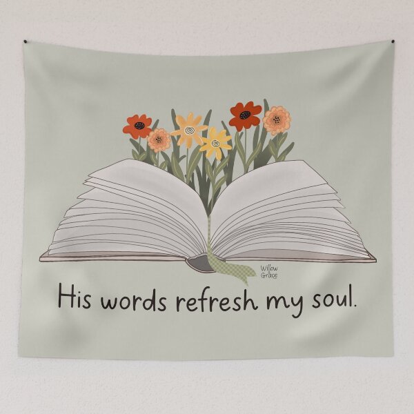 Item preview, His Words Refresh my Soul - Psalm 23:3 designed and sold by Willow & Grace Designs.