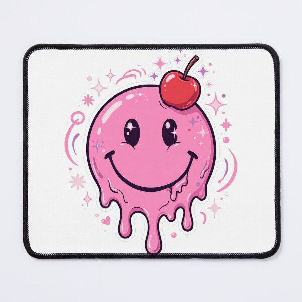 Item preview, Pink Drippy Smiley Face Cherry Cute Y2K Smiley Drip Aesthetic designed and sold by GenZPopStudio.