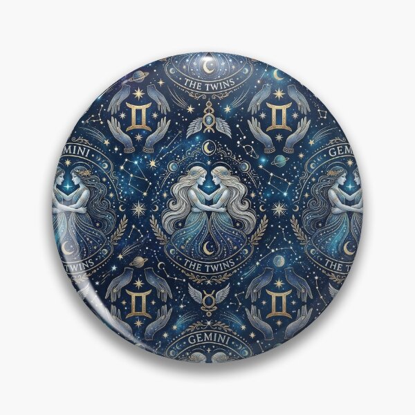 Item preview, Gemini Twins Pattern - Celestial Zodiac Constellation Design designed and sold by Lucid Dream Pixel.