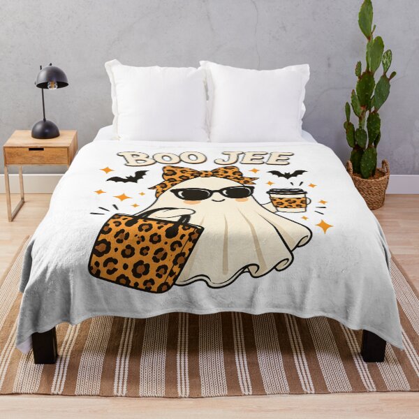Item preview, Boo Jee Cute Ghost Retro Leopard Coffee Halloween designed and sold by noctivaganta.