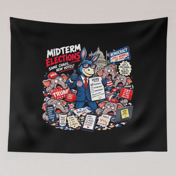 Item preview, Midterm Elections Came Chaos New Votes Political Satire designed and sold by ViviArtix.