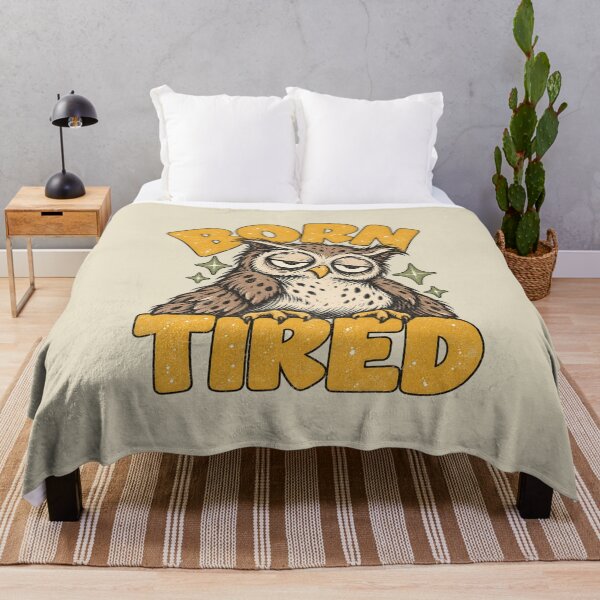 Item preview, Born Tired – Sleepy Owl Humor designed and sold by AwesomeBeyondLimits.