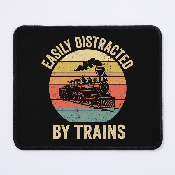 Item preview, Easily Distracted By Trains Train Lover Railfan Railway Enthusiast Hobby designed and sold by designstoriesMK.