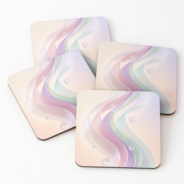 Item preview, Pastel Abstract Art with Iridescent Silk Ribbons and Glass Spheres designed and sold by Islaelswhere.