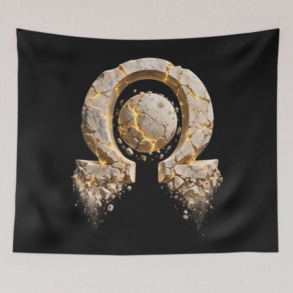Item preview, OMEGA The Last Form – Cracked Celestial Omega Symbol designed and sold by Anyshca.