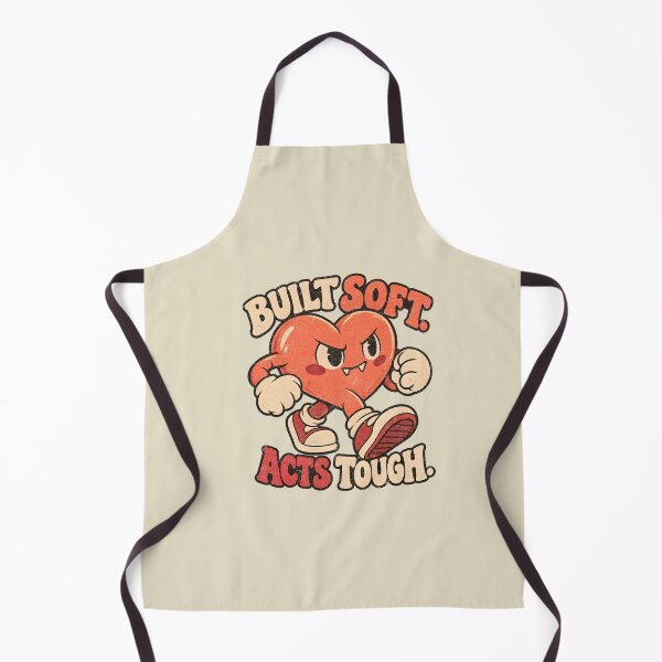 Item preview, Built Soft Acts Tough – Funny Cartoon Heart designed and sold by AwesomeBeyondLimits.