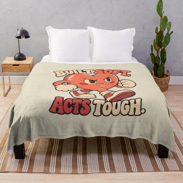 Item preview, Built Soft Acts Tough – Funny Cartoon Heart designed and sold by AwesomeBeyondLimits.