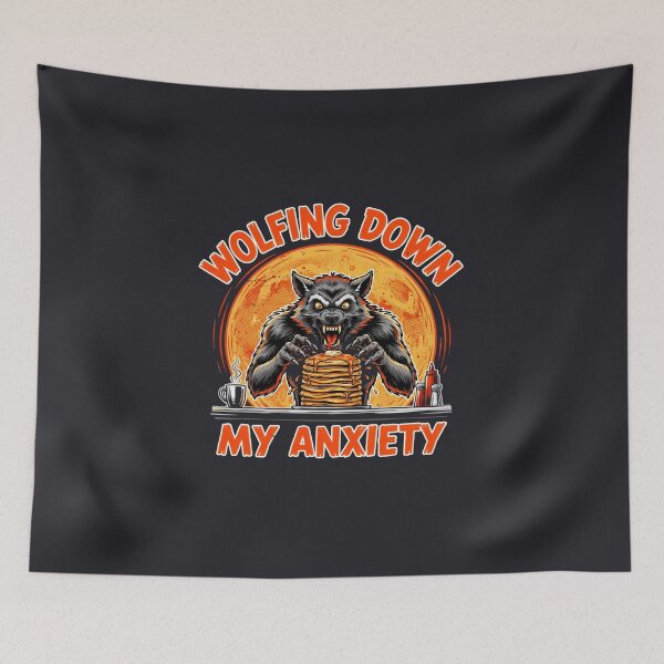 Item preview, Wolfing Down My Anxiety Werewolf Pancakes designed and sold by Enea Kelo.