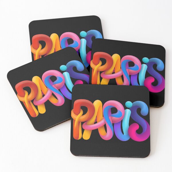 Item preview, Paris 3D Tube Typography straight – Bold Gradient City Art designed and sold by strandbar.