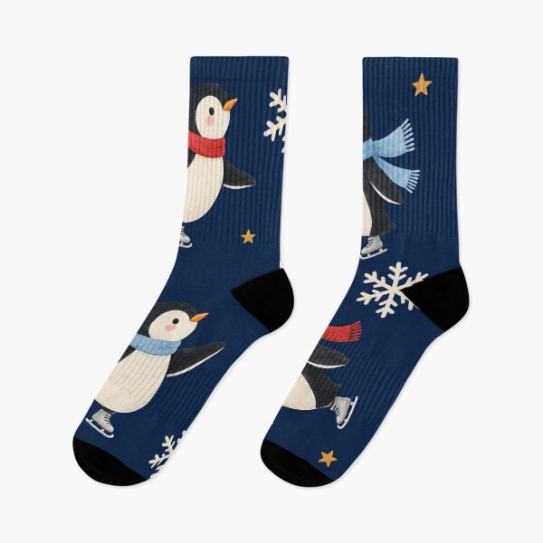 Artikelvorschau, Pinguine auf der Wintereisbahn entworfen und verkauft von Nooklune Studio.