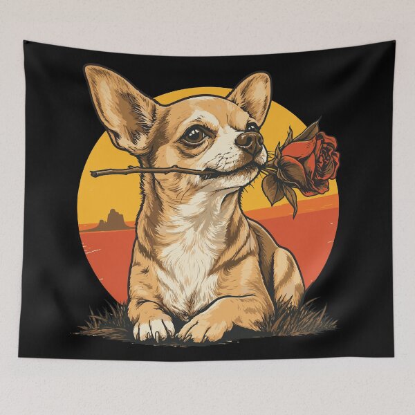 Item preview, Chihuahua with Red Rose designed and sold by ClubVacay.