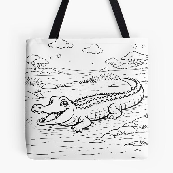 Item preview, Coloring book style print. Alligator designed and sold by MS Production.