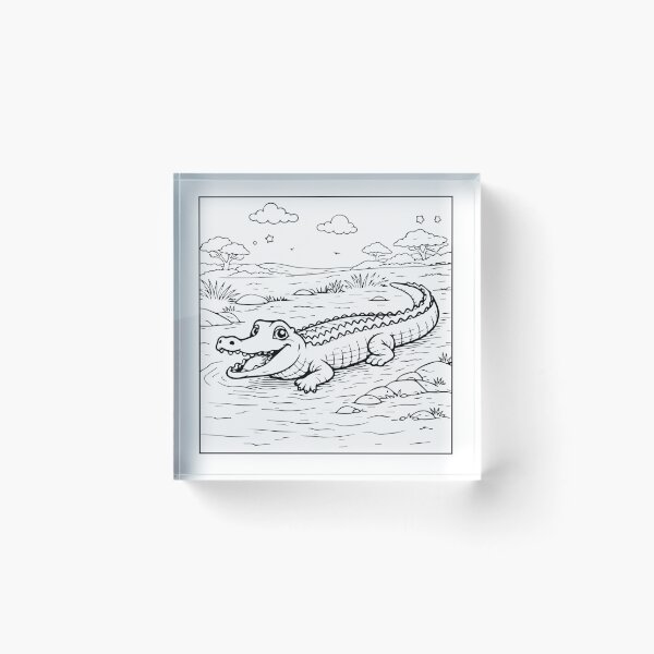 Item preview, Coloring book style print. Alligator designed and sold by MS Production.