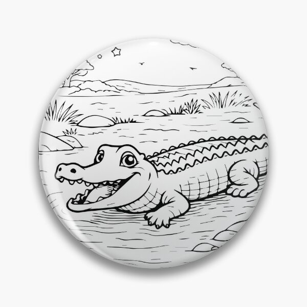 Item preview, Coloring book style print. Alligator designed and sold by MS Production.
