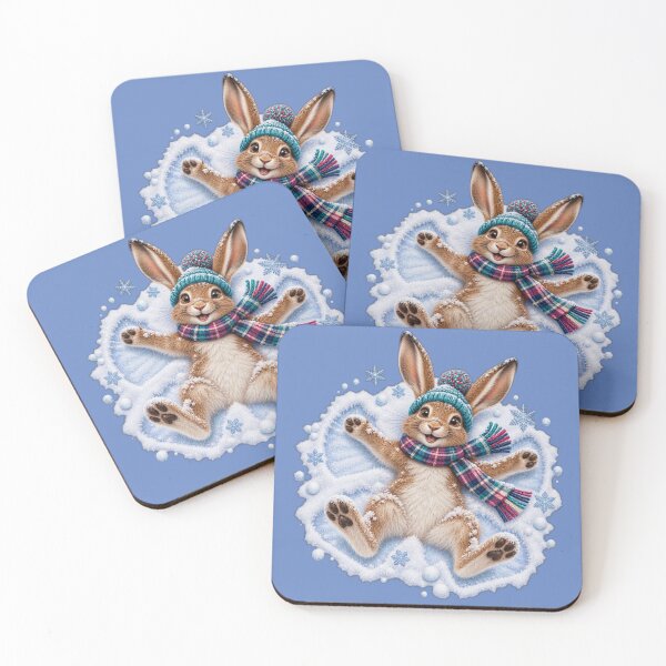 Item preview, Cute Scottish Mountain Hare Making a Snow Angel designed and sold by MaedK.