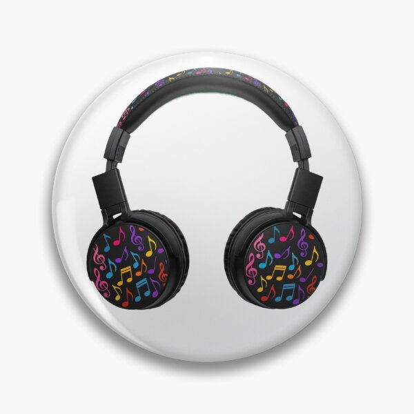 Item preview, Black Headphones With Colorful Music Notes Link: designed and sold by StyxIND.