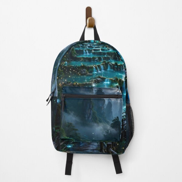 Item preview, Enchanted Turquoise Waterfalls – Mystical Fantasy Landscape designed and sold by IRON SIREN.