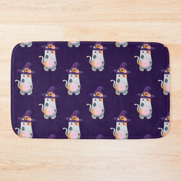 Item preview, Pattern of Kawaii Halloween Calico Cat in Witch Hat designed and sold by Agamaji.