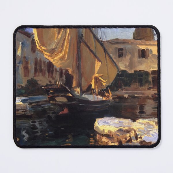 Item preview, John Singer Sargent San Vigilio. A Boat With Golden Sail - Vintage Seascape Art Print designed and sold by lanaverera.