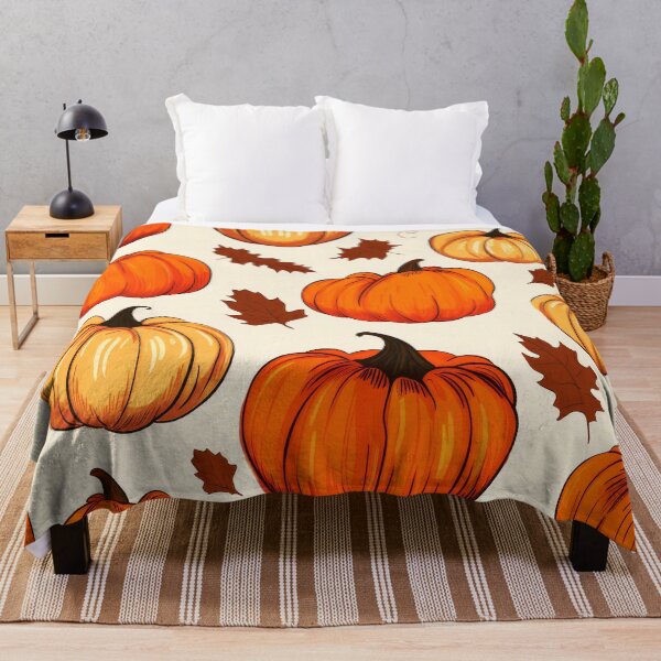 Item preview, Halloween Pumpkin Designs Pattern With Autumn Leaves Accents designed and sold by DEC02.