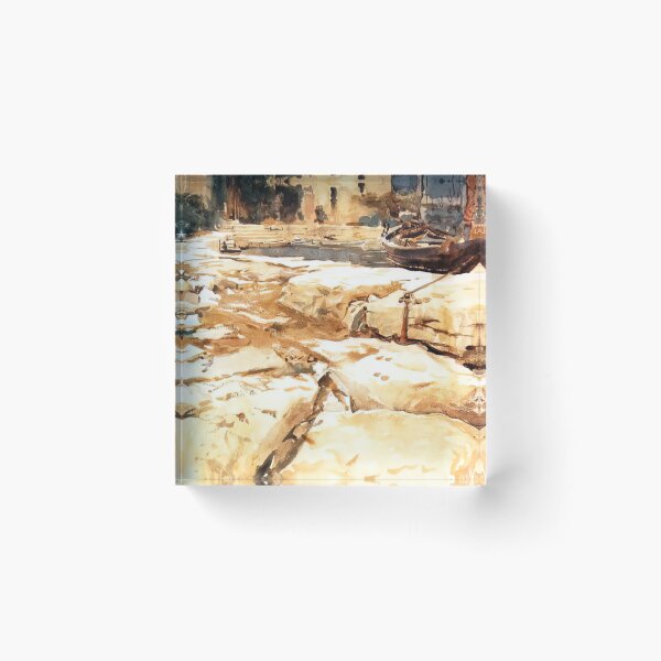 Item preview, John Singer Sargent San Vigilio - Fine Art Italian Lake Landscape Exhibition Poster designed and sold by lanaverera.