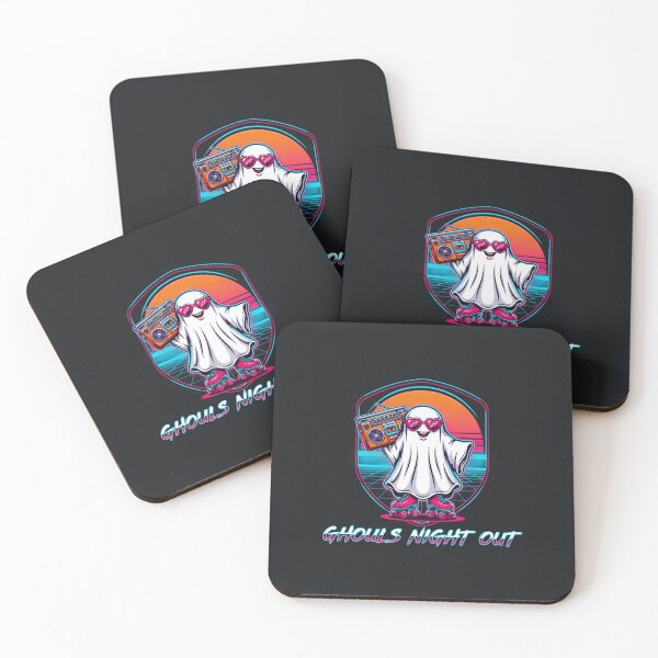 Item preview, Ghouls Night Out Synthwave Roller Ghost designed and sold by Enea Kelo.