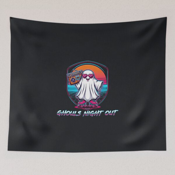 Item preview, Ghouls Night Out Synthwave Roller Ghost designed and sold by Enea Kelo.