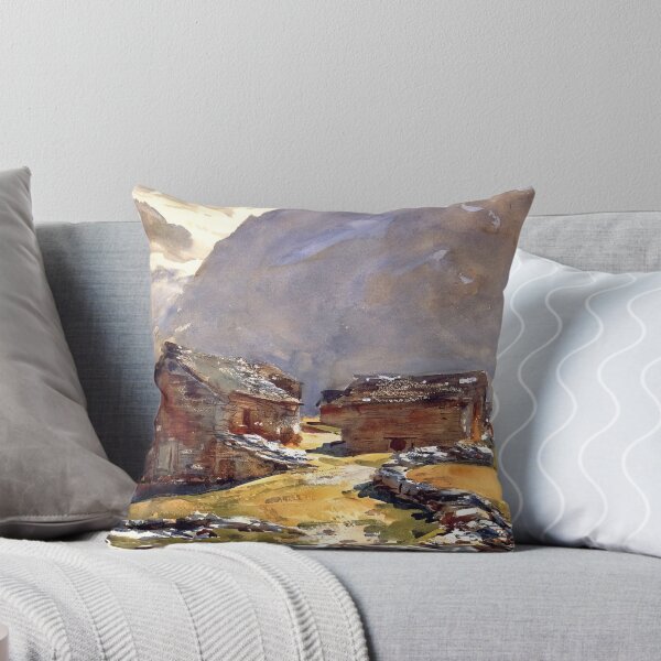 Item preview, John Singer Sargent Simplon Pass Chalets - Vintage Alpine Landscape Fine Art Print designed and sold by lanaverera.