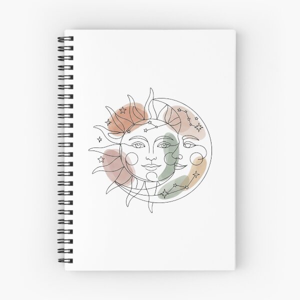 Item preview, Celestial Sun And Moon Faces - Boho Astrology Line Art designed and sold by The Red Lime.