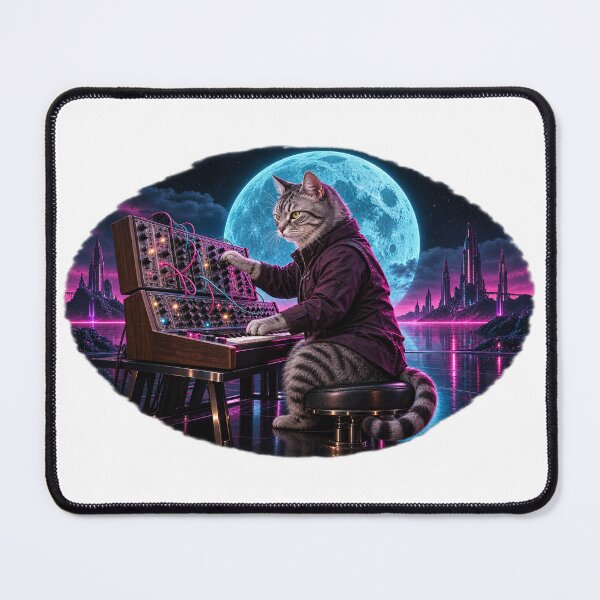 Item preview, Tabby Cat Modular Synth Studio Under a Neon Moon designed and sold by Mono.fi Studios.