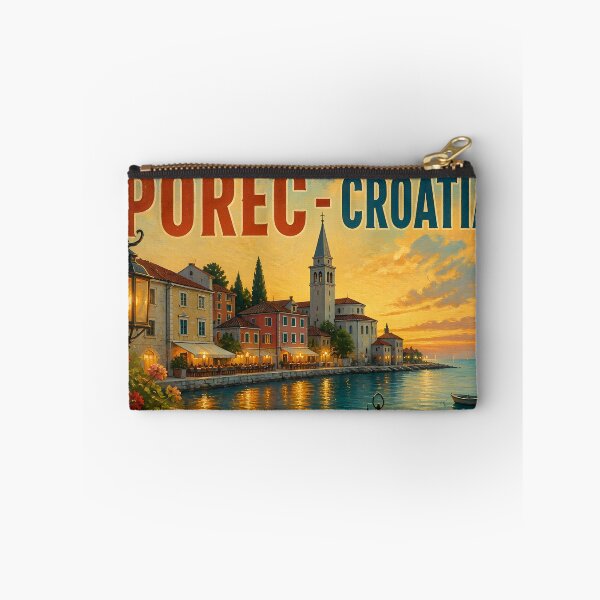 Item preview, Poreč Croatia – Vintage Harbour Dinner Travel Poster designed and sold by LSVart.
