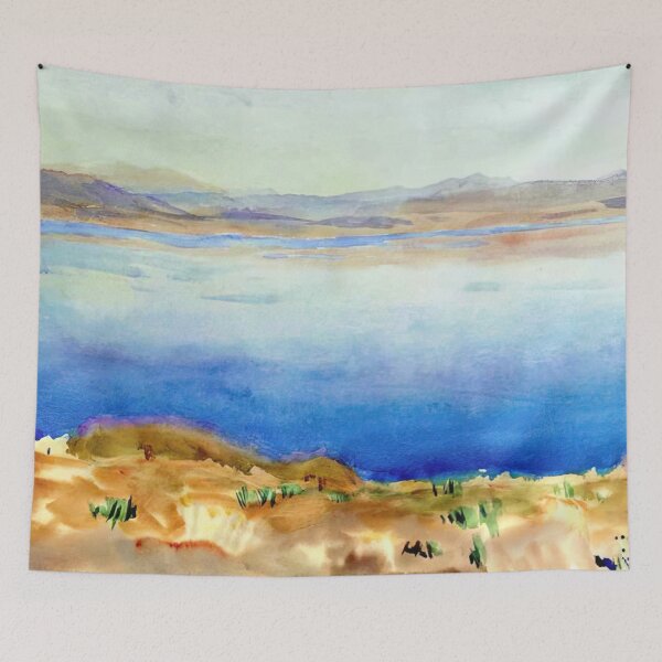 Item preview, John Singer Sargent The Lake Of Tiberias - Fine Art Middle East Seascape Wall Art Print designed and sold by lanaverera.