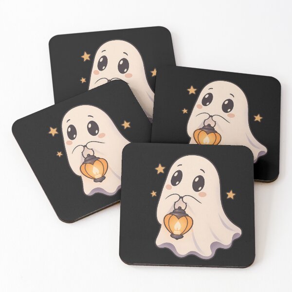 Item preview, Cute Cozy Ghost with Heart Lantern | Kawaii Halloween Spooky Cute Art designed and sold by stillhereworks.